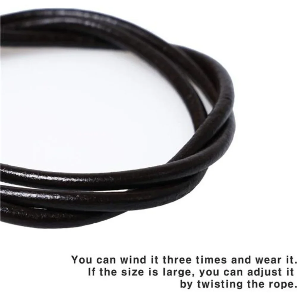 Handmade Genuine Leather Wrap Bracelet for Mens - Metal Anchor Hook Mens